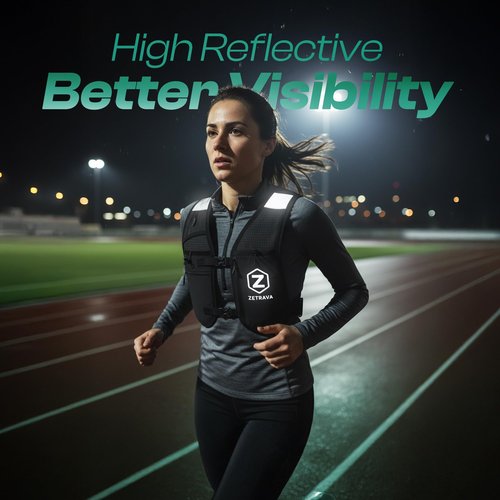 Adjustable Running Vest for Men Women – Running Hydration Vest with Two 500ml Bottles & Reflective Strips, Multiple Pockets & Bounce-Free Fit – Runners Vest for Marathon, Hiking & Cycling – Black