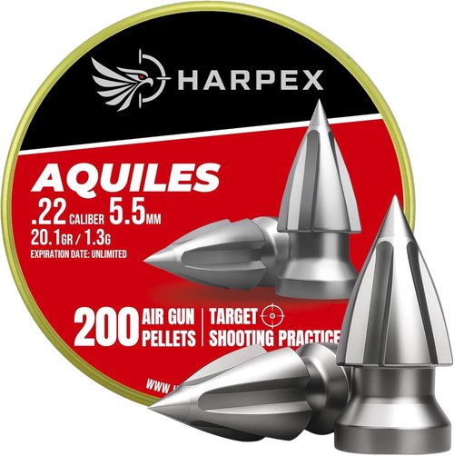 Harpex Aquiles .22 Cal Airgun Pellets - 20.1 Grain Pointed Arrow Head Design for Precision Shooting | 200 Count