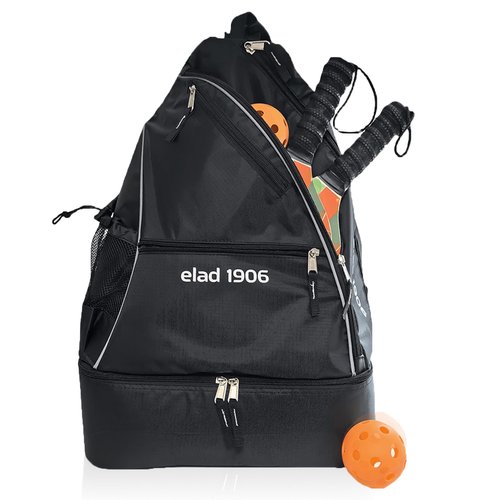 ELAD 1906 Pickleball Sling Bag with Shoe Compartment for Men & Women – Large Paddle Backpack with Fence Hook & Water Bottle Holder – Fits 2 Pickleball Paddles or Tennis Rackets