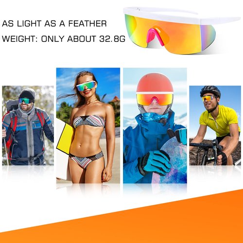 Sherr 6 Pairs Polarized Sports Sunglasses UV400 Protection Cycling Glasses with Adjustable Nose Pad for Men Women Running Driving Golf Outdoor