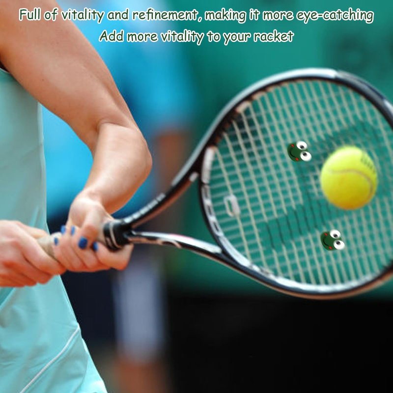 ZQTSANKESL 5pcs Tennis Racket Shock absorbers, Soft Silicone Tennis Racket Shock absorbers, Cute Pattern, Protecting Your Wrist and reducing the Impact of Tennis (Frog Pattern)