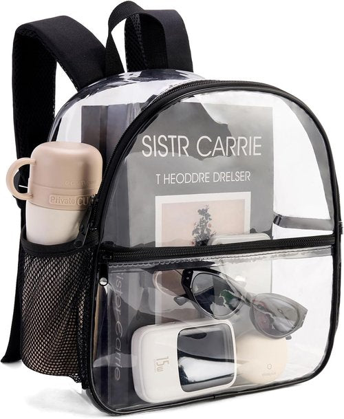 JOWURY Clear Stadium Backpack - Waterproof PVC, Reinforced Straps | 12x6x12, Ideal for Events