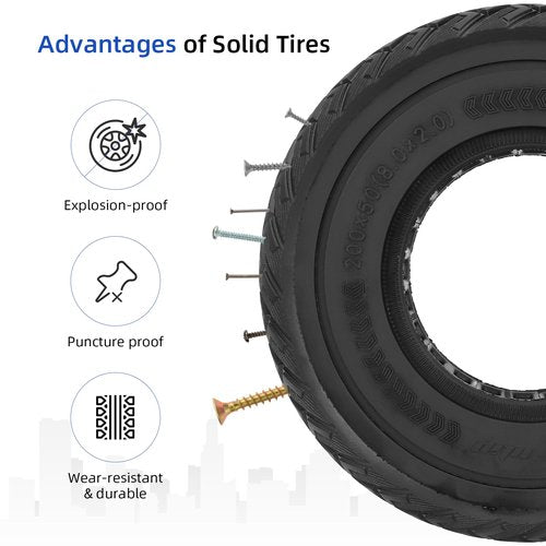ulip 200 x 50 Solid Scooter Tire For Razor E100 E125 E150 E175 E200 E200S E225 Electric Scooter 8.0 * 2.0 Scooter Wheel