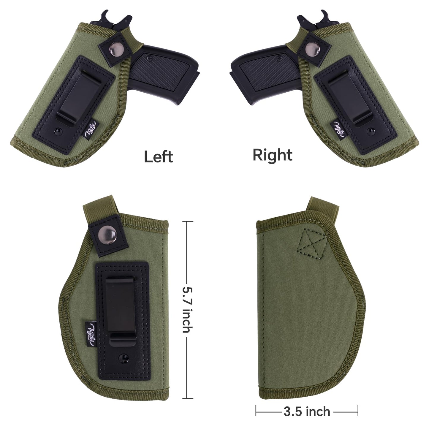 POYOLEE Gun Holster for Women Concealed Carry Holster for Pistols Universal IWB Holster Fits Glock 19 26 43 Springfie XD LC9 & All Similar Handguns (Black, Right-Handed Draw (IWB))