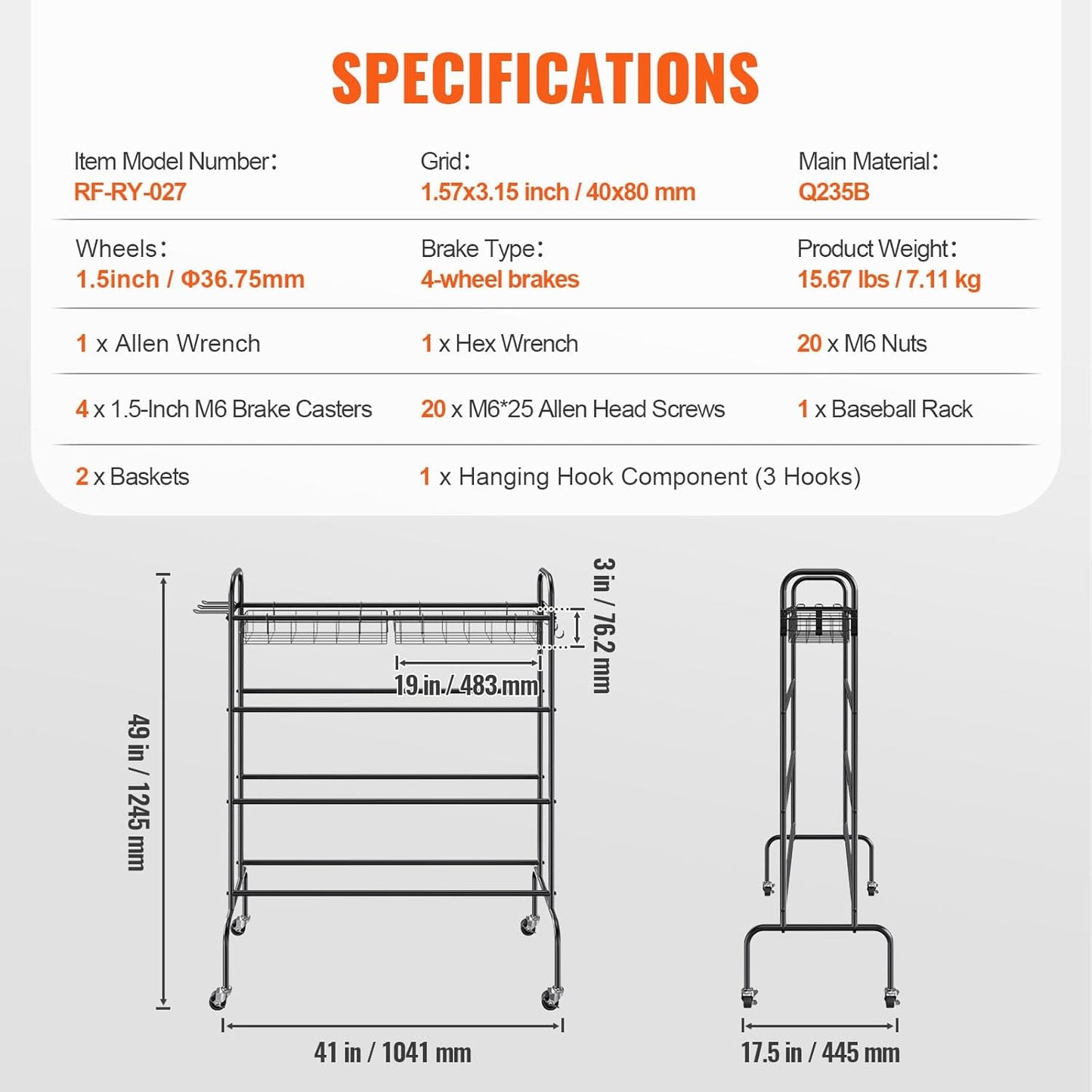 VEVOR Sports Ball Storage Cart - Lockable Basketball Cage with Double Lids | Steel Organizer for Indoor & Outdoor Use