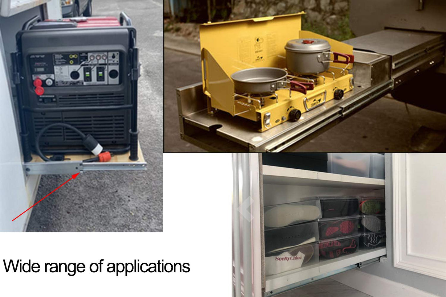 KCOLVSION 1 Pair 40 Inch 500 Lb Capacity Heavy Duty Drawer Slides with Screws,Side Mount Full Extension 3 Fold Ball Bearing Stainless Steel Hardware Drawer Rails,Industrial DIY