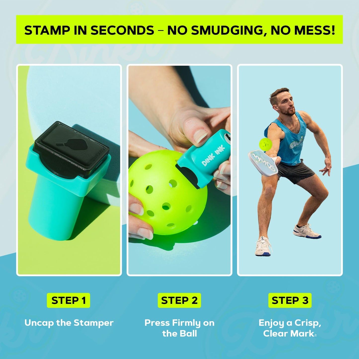 Dink Ink- Self-Inking Reusable Pickleball Marker | Personalize Your Pickleballs with Precision | Quick-Dry, Smudge-Free Durable Ink | Perfect for Pickleball Marking Accessories (Heart of the Game)