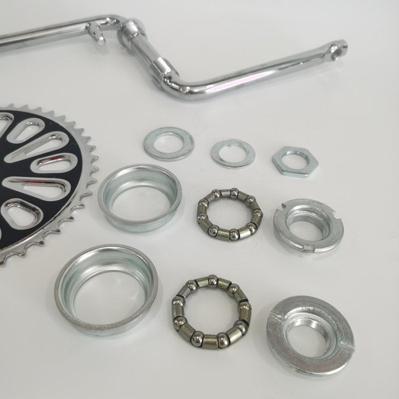 DONSP1986 2”Cup Wide Pedal Crank Kit, One-Piece Crank, for 2- Stroke Motor,Gas Motorized Bicycle 48cc/66cc/80cc (Black, 44 Teeth)