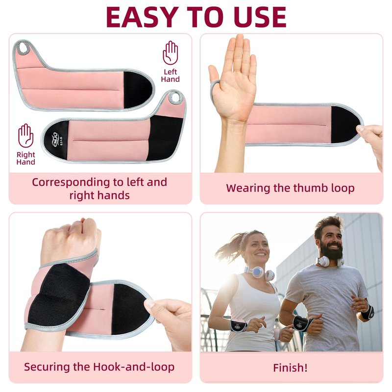 Weighted Gloves - Wrist Weights 0.5 Lb Each with Thumb Loops for Women, Arm/Hand Weights for Running Walking Pilates Yoga