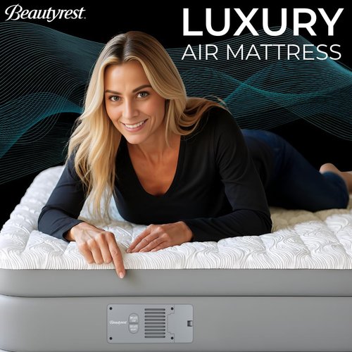 Beautyrest Luxaire Air Mattress - Full Size 20 Inch Height with Cool Vent Top & Smart Pump
