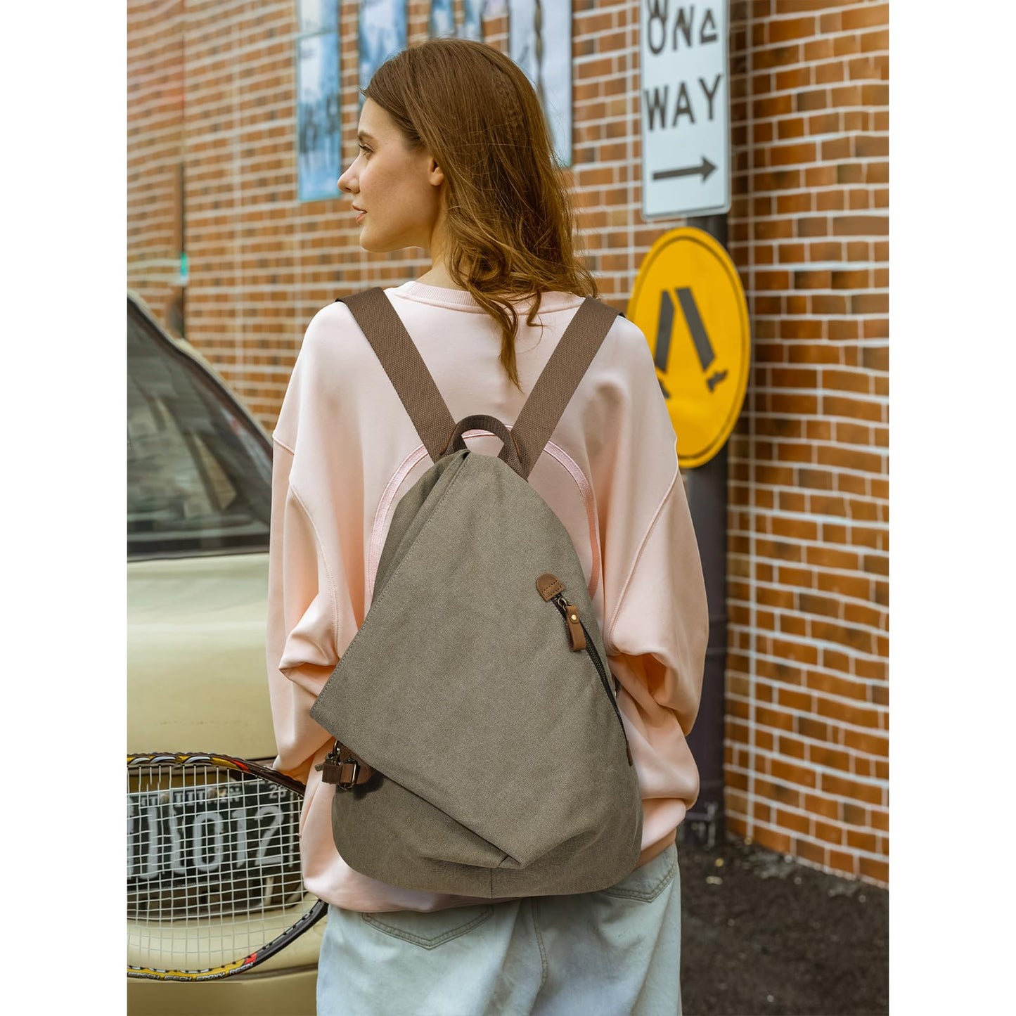 KL928 Canvas Vintage Backpack – Large Casual Daypack Outdoor Travel Rucksack Hiking Backpacks for Men Women