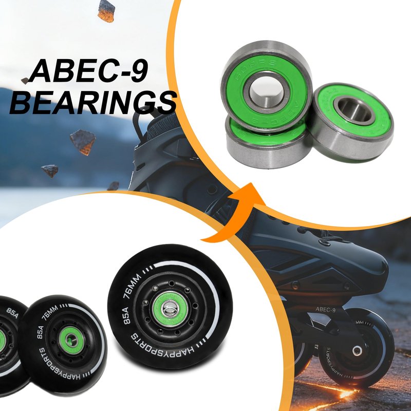 HSHVHSH Inline Skates for Women Men, Professional Fitness Roller Skates Blades with PU Wheels for Male, Female, High Performance Skates for Beginner, Black (Men10-11/Women11-12)