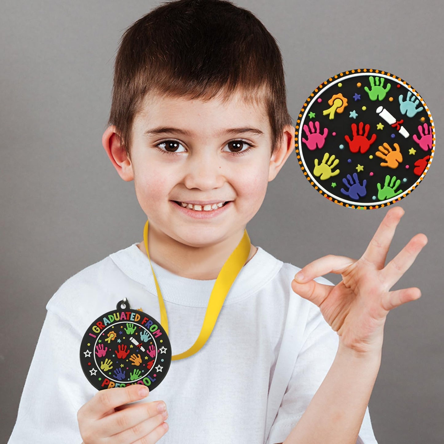 Blueweenly 48 Pcs Graduation Medal for Kids Award Medals with Neck Ribbon Graduation Gifts Bulk for Students Party Favors Supplies - 2 Inch(Preschool)
