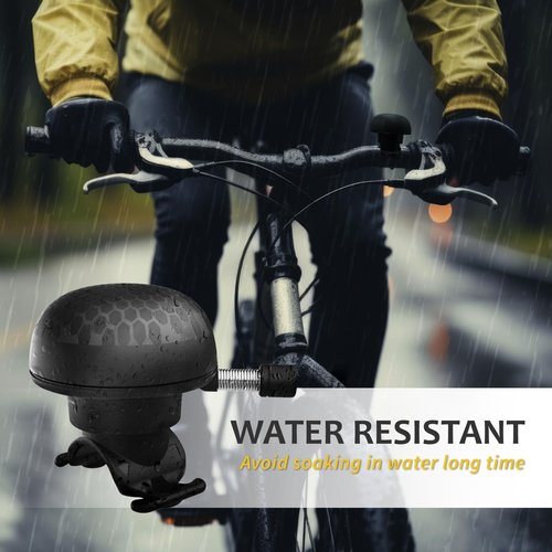 LEISPO Electric Bike Ring Bell - Loud Bicycle Horn for Adult Bikes 5 Sounds 100dB - Classic Bicycle Bells for Road Bike- Rechargeable & Water Resistant, Light Up Bike Bell for Kids & Adults (Black)