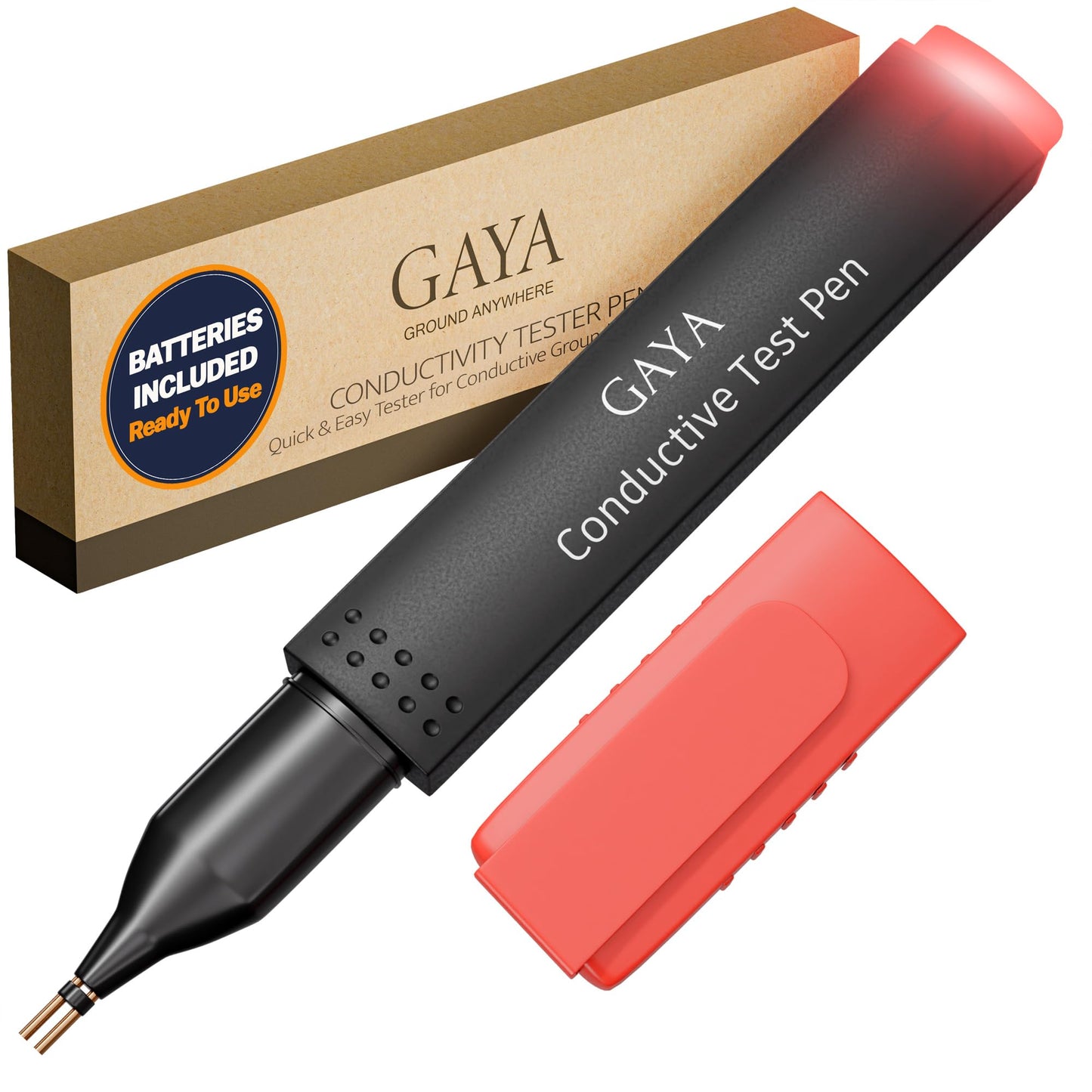 GAYA Conductivity Tester for Grounding Products – Instant Result, Easy to Use Conductivity Tester for Earthing Mats, Sheets & Wristbands – Portable & Reliable Ground Earthing Test – Battery Included