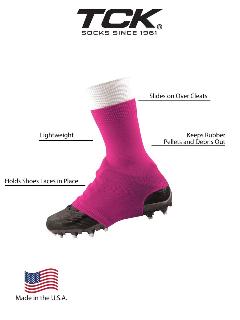TCK Football Spat Cleat Covers (Neon Pink, X-Large)