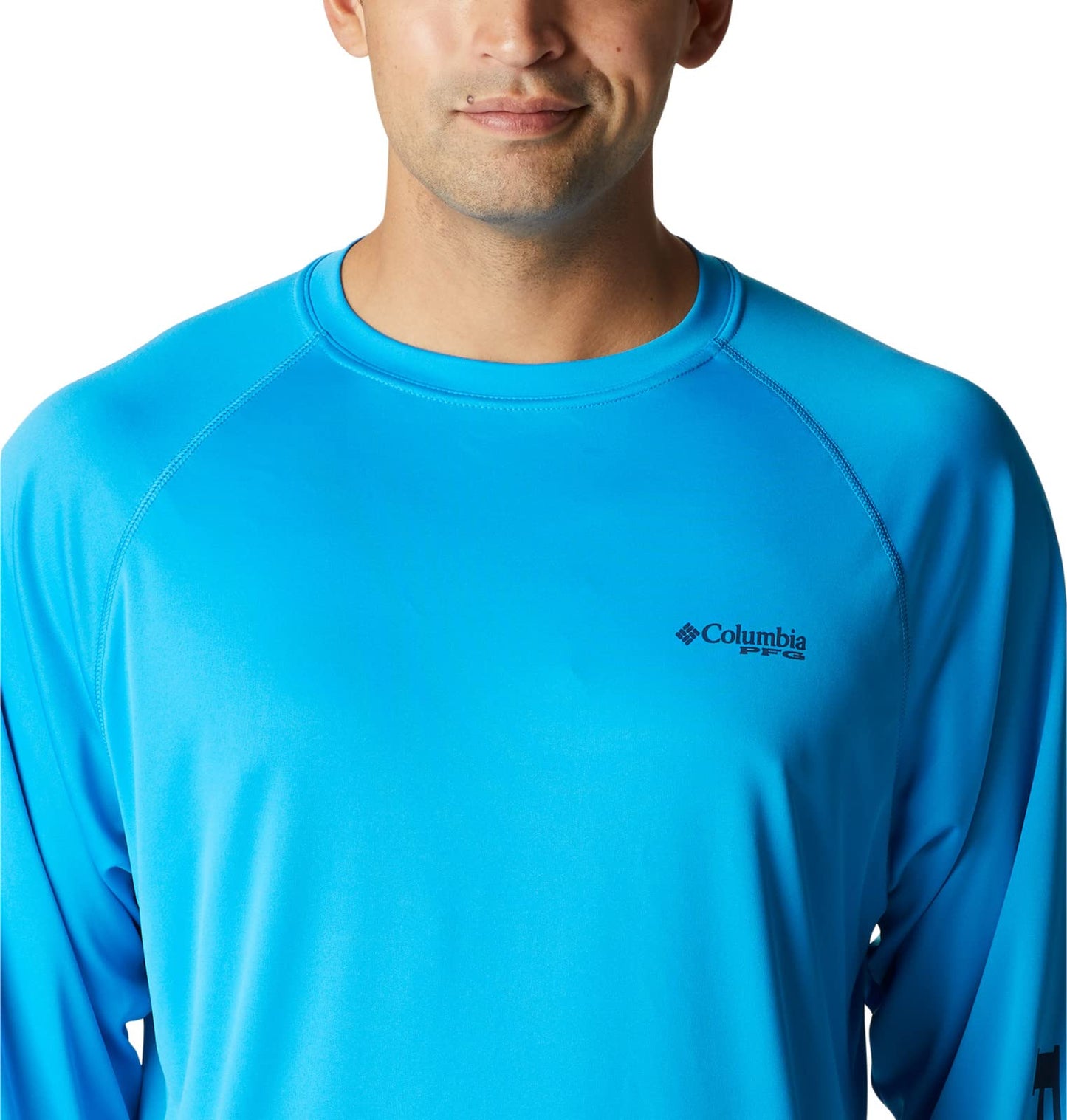 Columbia Men's Terminal Tackle Long Sleeve Shirt, Compass Blue/Carbon Logo, 3X Tall