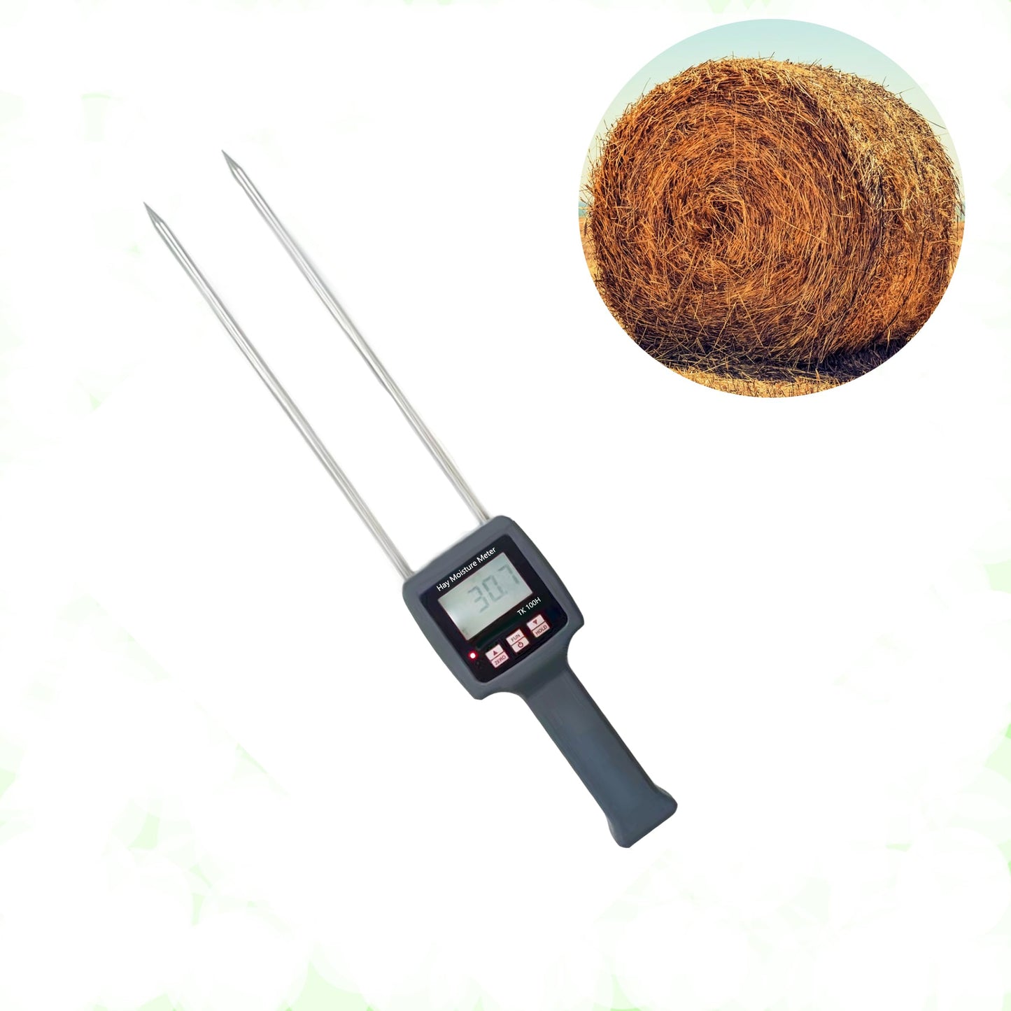 𝐔𝐩𝐠𝐫𝐚𝐝𝐞 TK100H Hay Moisture Tester Probe, Precision Hay Moisture Meter With Long Probe, Easy Measurement of Hay, Hay Moisture Meter, Preventing Spoilage And Mold, 5 Years Warranty