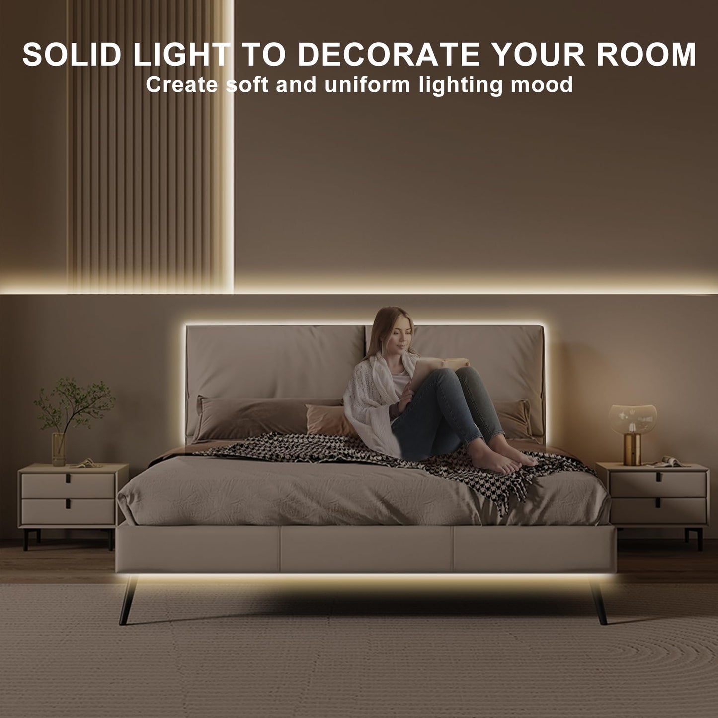 Olaholii 16.4ft COB LED Strip Light with Remote, 3000K Dimmable Bright Warm White Led COB Strip Light, White Continuous Led Strip Light for Mirror, Stair, Cabinet, Room