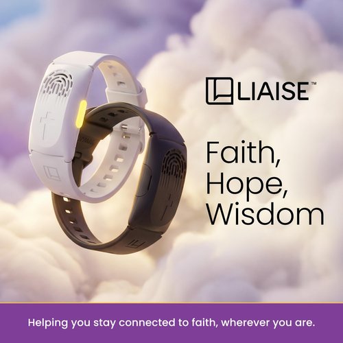 LIAISE Audio Bible Watch with 300+ NIV Verses, WWJD Wearable Scripture Speaker Bracelet, Rechargeable Christian Bible Wristband, Faith Based Gift for Men & Women, White