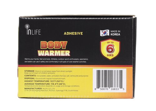 InLife Super Warmer with Adhesive Backing for Toes | All Natural & Safe, Instant Quick Heat, Easy & Comfort | Bigger & Wider Size, Air Activated, Stable & Long-Lasting | Odorless, 20 Pairs (40 Units)