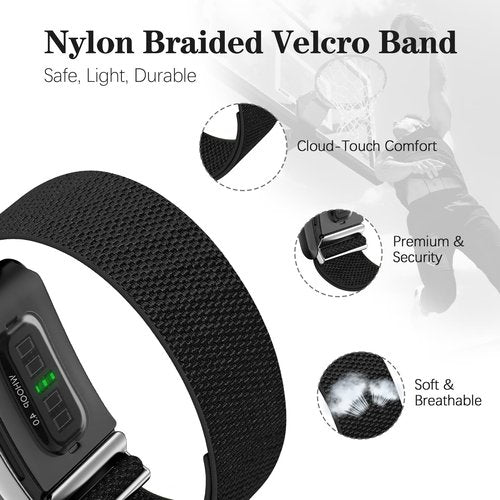 HQzon Nylon Sports Ankle/Bicep Band Compatible with Whoop 5.0 One, Peak and Life,Adjustable Waterproof Replacement Ankle/Bicep Strap for Whoop Band 5.0 Men Women