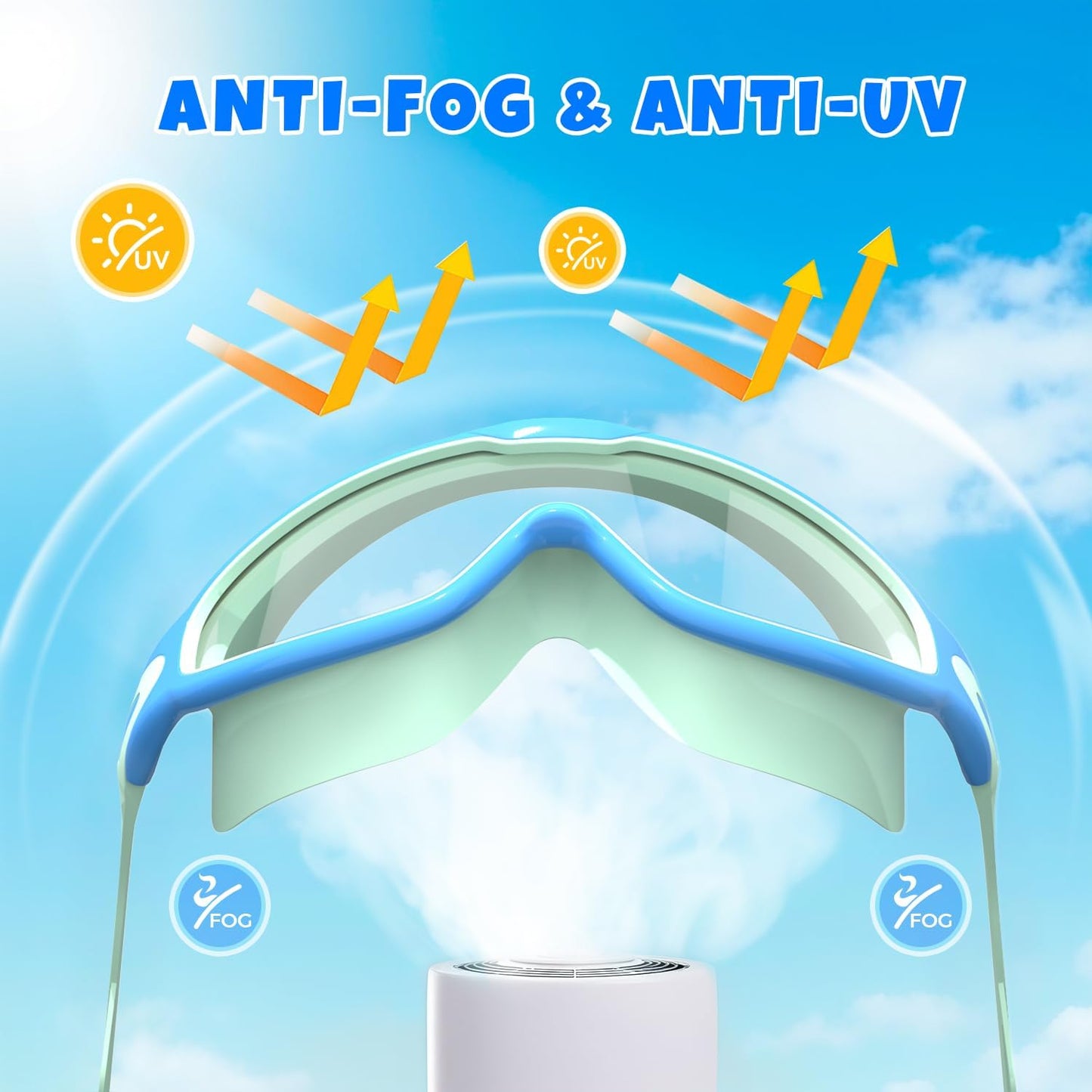 Skiennix Swim Goggles for Kids 3-15 | Anti-Fog & UV Protection | Large Frame with Earplugs - 2PCS
