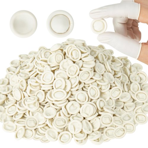 ONLYFU 750Pcs Latex Finger Cots Disposable Finger Gloves Anti-Static Finger Covers for Fingertip Protective, Medium Finger Protectors for Wound Care, Electronic Repair, Handicraft, Beauty, Salon