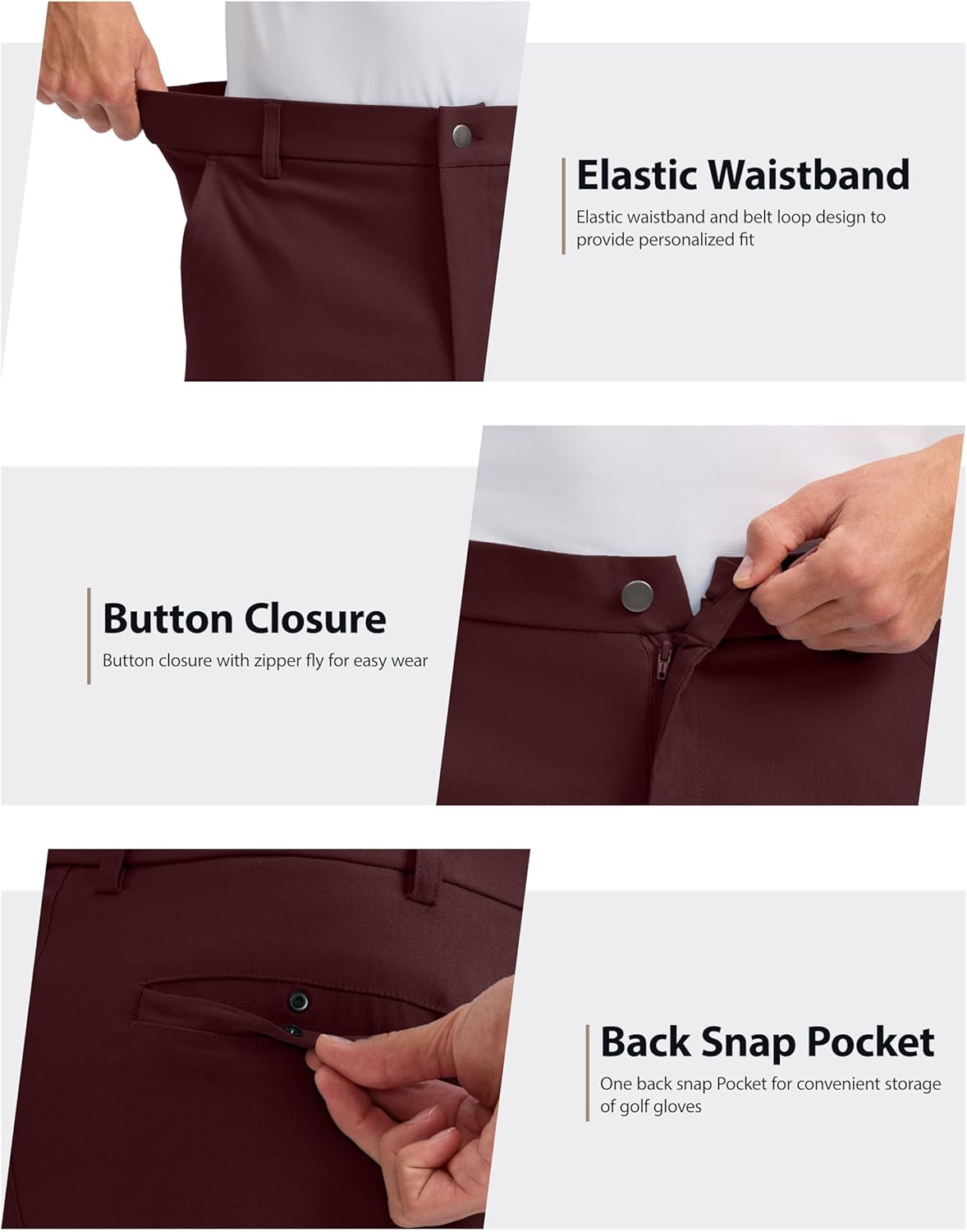Pudolla Men's Golf Shorts - Stretchy Casual 7/9 Inch Design with 4 Pockets | Quick Dry Lightweight