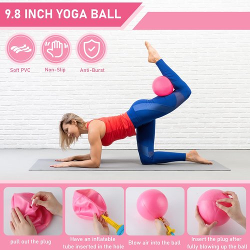 Home Pilates Essentials Kit for Women 13 Pcs Yoga Pilates Kit for Home Workouts Ring and Ball Set Magic Circle Hoop with Resistance Bands Accessories Compact Toning Fitness Essentials Starter Gift