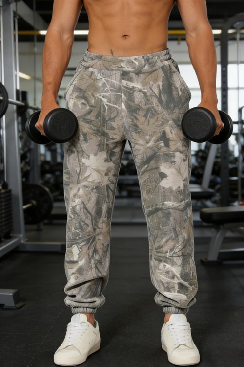 MSBESYOR Men’s Camo Baggy Sweatpants Graphic Print Workout Streetwear Joggers Pants for Men Fleece Sweats with Pockets