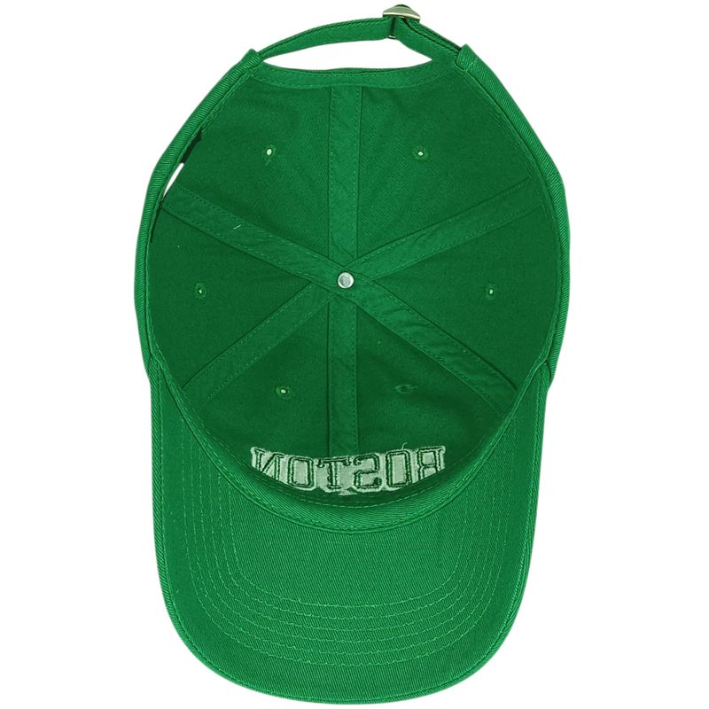 E BY ELIDAN Boston Shamrock Embroidered Cotton Baseball Cap – Classic Dad Hat with 3 Leaf Clover Design, Adjustable Metal Buckle Strap, Unstructured Low-Profile Style Kelly Green