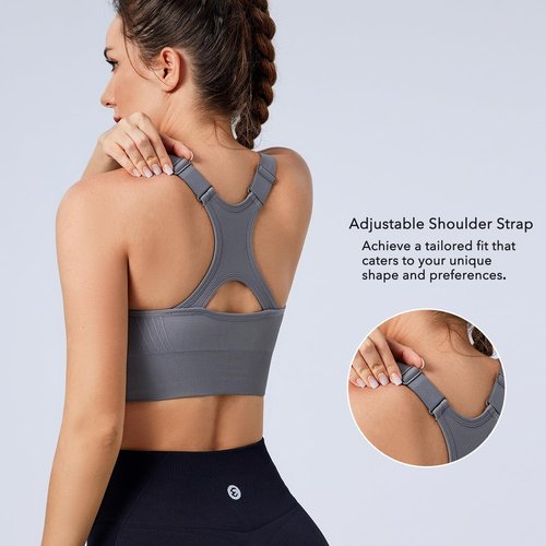 Evercute Racerback Sports Bras for Women - High Support, Seamless & Padded | 3-Pack Athletic Workout Bras