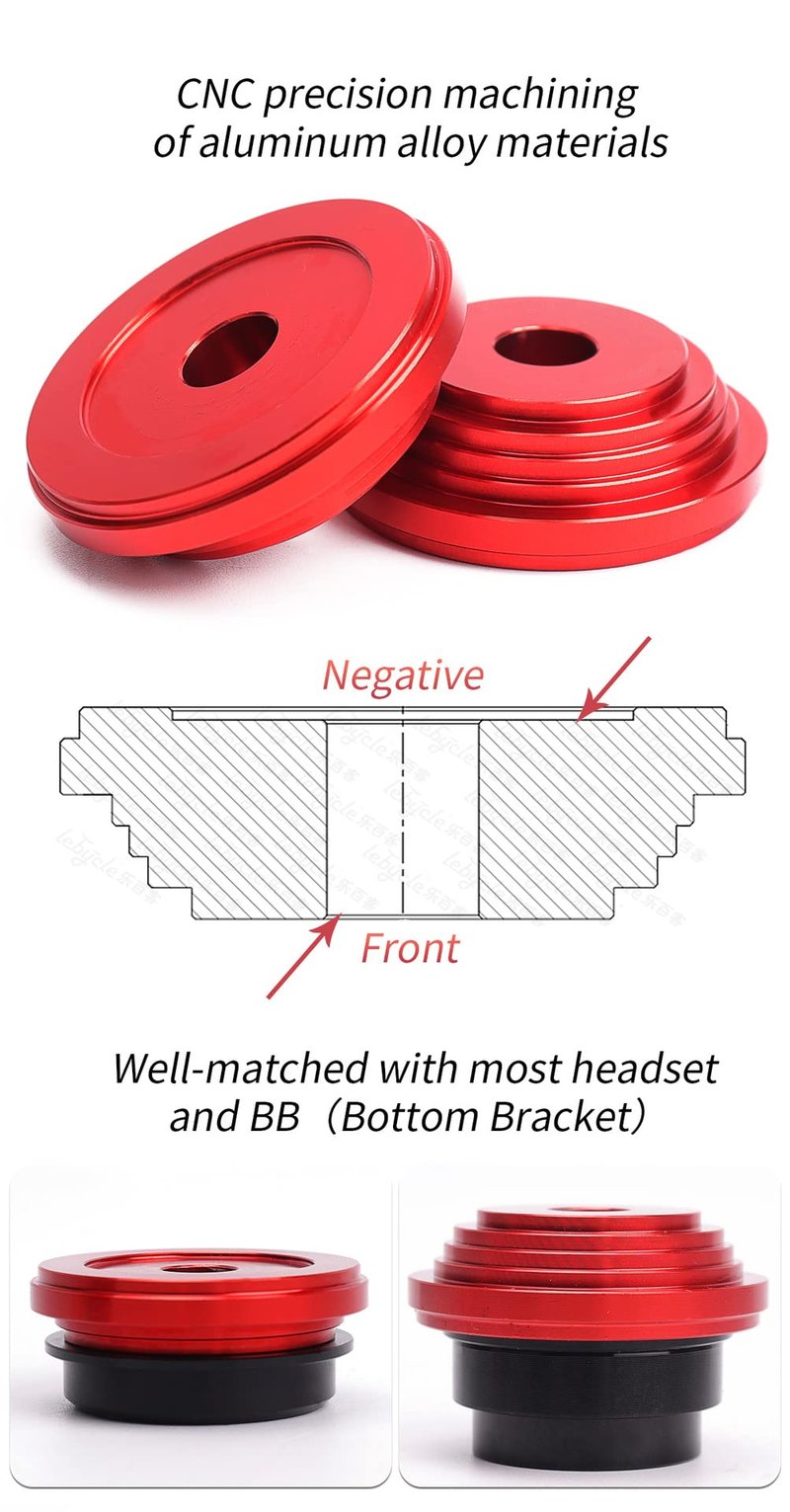 Ten Virtues Bike Headset Cup and Bottom Bracket Press Installation Tool,Bike Headset Press-in Tool,Bicycle Repair Accessories Bearing Installer (Red)