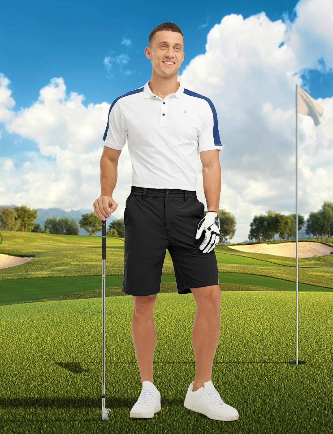 TBMPOY Men's Casual Golf Shorts - Lightweight Quick-Dry Fabric with 5 Pockets | Stretch Elastic Waist