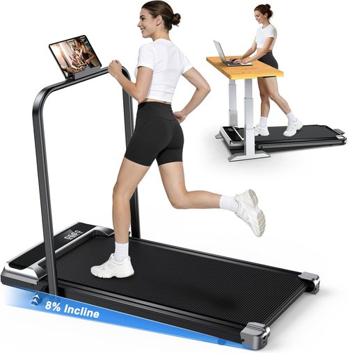 AoraPulse Portable Folding Treadmill - Compact Electric Treadmill for Home & Office | 300 LBS Capacity, LED Display