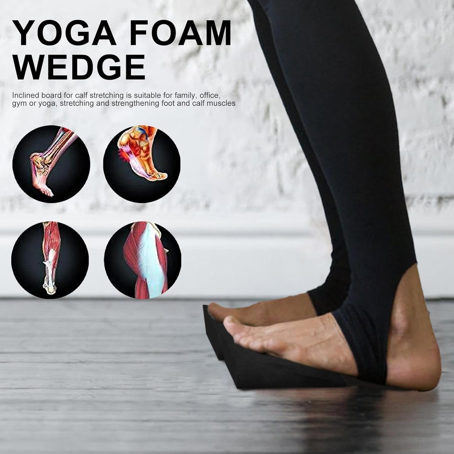 Squat Wedge Blocks by [Brand Name] - Non-Slip Yoga Foam Wedges for Squats & Calf Stretching | 1 Pair
