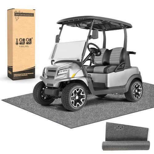 10L0L Golf Cart Parking Garage Mat (8.85' x 5.0' Ft) - Oil Absorbent, Waterproof, Slip-Resistant Garage Floor Mat for Yamaha, Club Car, EZGO, ATV, UTV and Motorcycles