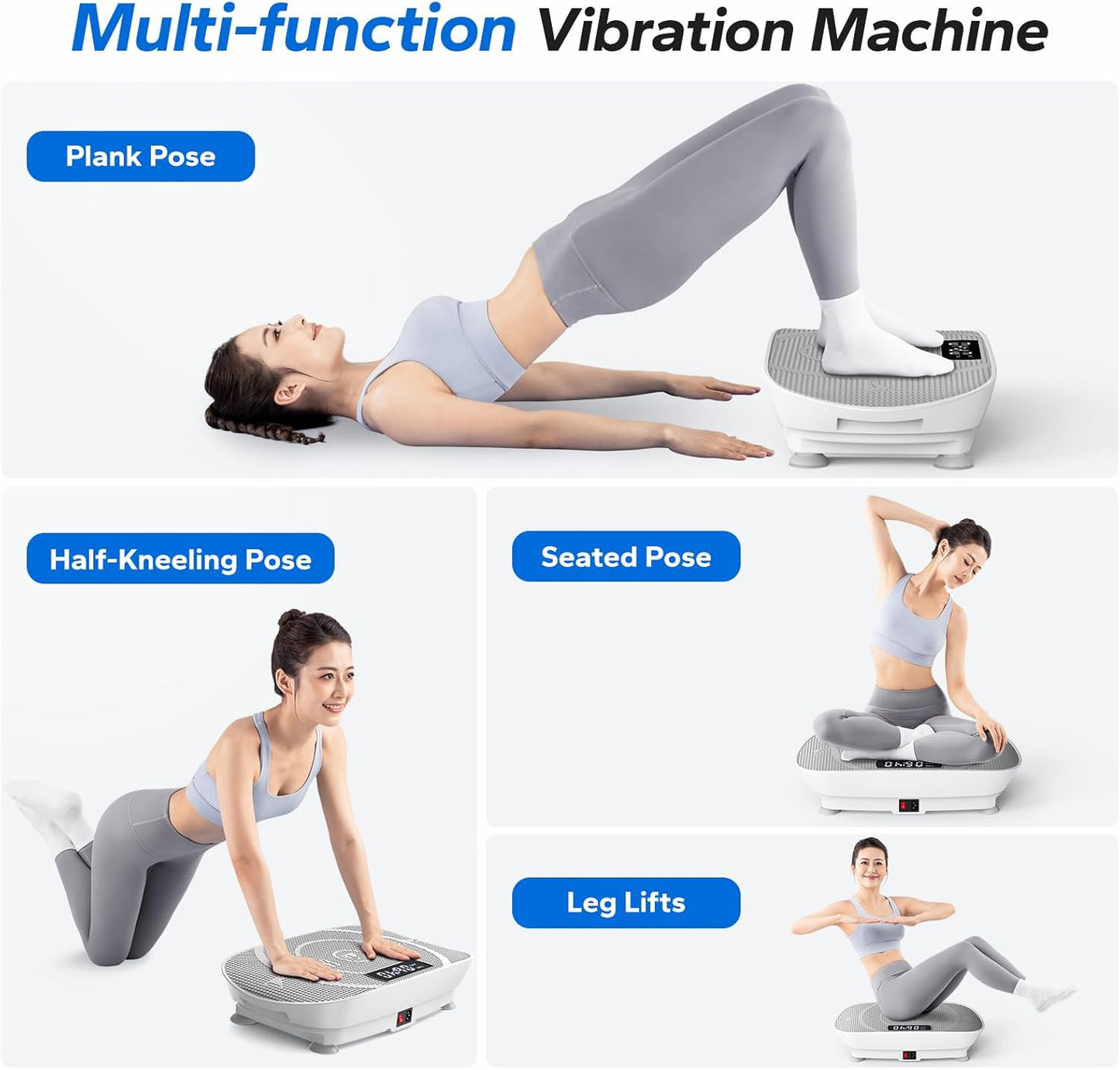 MERACH Vibration Plate Exercise Machine - Whole Body Workout Equipment with Bluetooth & Silicone Pedal | Auto Mode Fitness Platform for Home