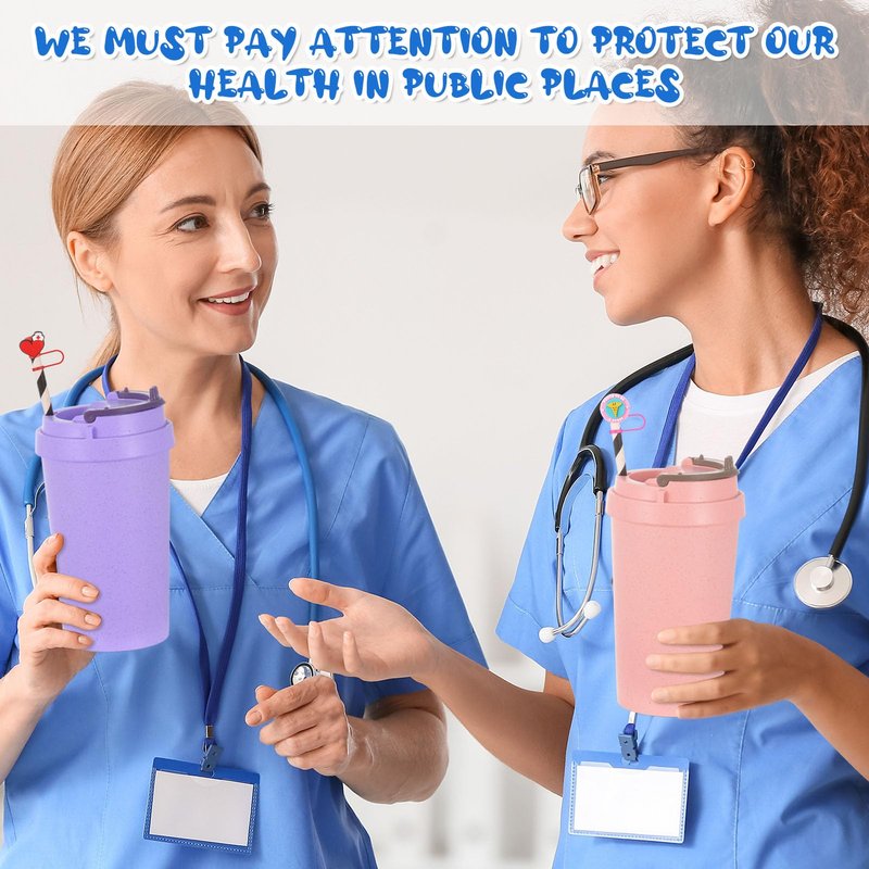 XLSXEXCL 75 Pcs Nurses Straw Cover Caps Compatible with Stanley Cup, Silicone Cute Reusable Straw Toppers for Cups 30&40 Oz Tumbler Accessories 10mm