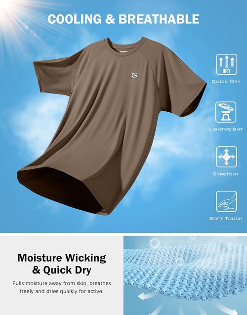 G Gradual Men's Athletic Performance Tee - Moisture-Wicking Cooling Short Sleeve Workout Shirt for Gym & Tennis