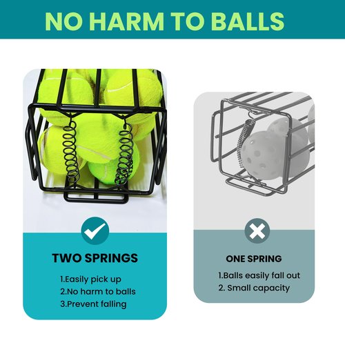 TurboStride Portable Tennis Ball Hopper, Pickleball Picker, Large Capacity, No Assembly for Easy Transport for Picking and Storage Training Tool for Ball (Non-Foldable)