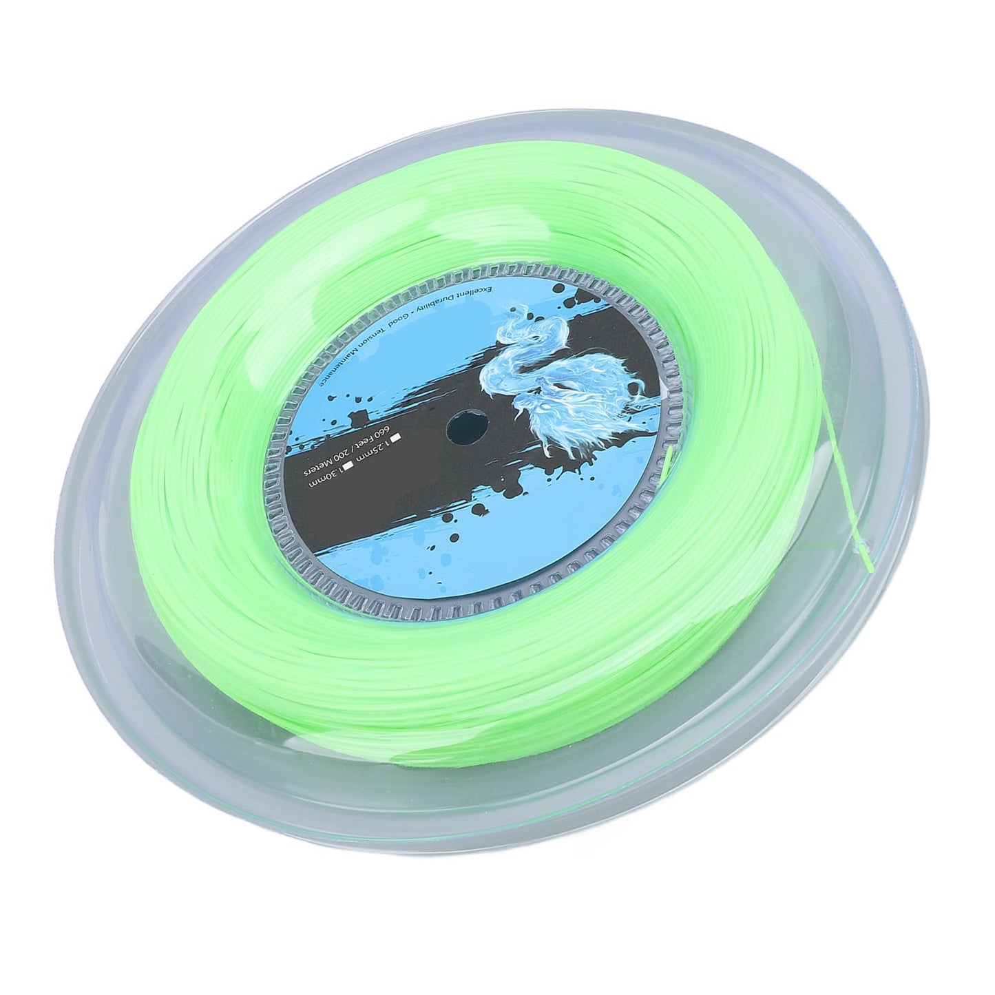 Tennis String Reel - 200m/656.17ft Tennis Strings Premium Polyester, Reel Tennis String for All Training Levels & , Fluorescent Green