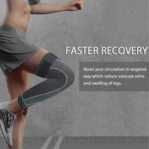 Full Leg Sleeves Long Compression Leg Sleeve Knee Sleeves Protect Leg, for Man Women Basketball, Arthritis Cycling Sport Football, Reduce Varicose Veins and Swelling of Legs