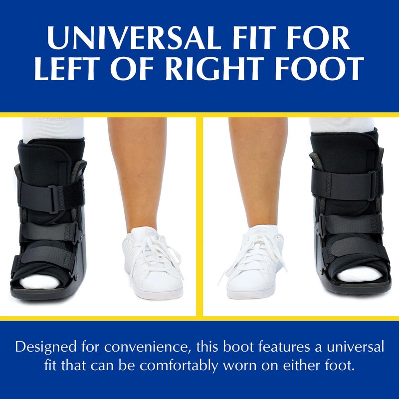 Brace Direct CAM Walker Fracture Boot Short - Lightweight Walking Boot for Foot & Ankle Injuries, Sprains & Stress Fractures - Doctor-Recommended (Men’s 7.5–10.5 / Women’s 8.5–11.5)