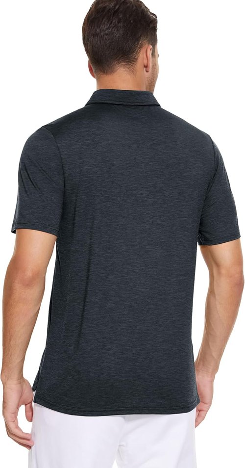 MAGCOMSEN Men's Polo Golf Shirt - Moisture-Wicking 3-Button Athletic Tee | Casual Short Sleeve
