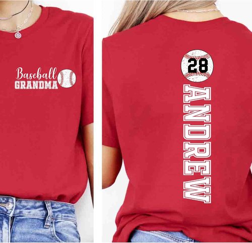 Baseball Soccer Football Shirt - Custom Name & Number for Mom, Dad, Grandma, Grandpa | Perfect Game Day Outfit
