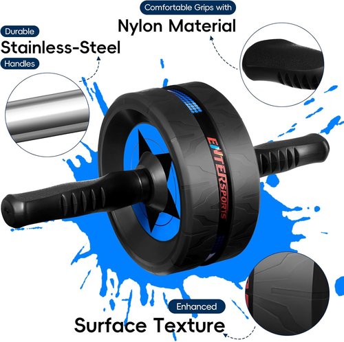 EnterSports Ab Roller Wheel - Core Strength Training Equipment with 2 Knee Pads for Home Gym
