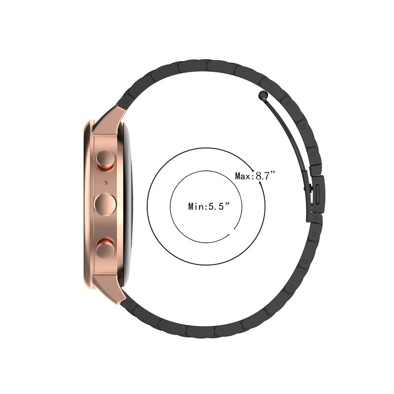 Chofit Compatible with Spade Health Smartwatch 3 Band for Women Men,Metal Stainless Steel Wristband Replacecment Bracelet for Spade Health Smartwatch 3 Strap (Black)