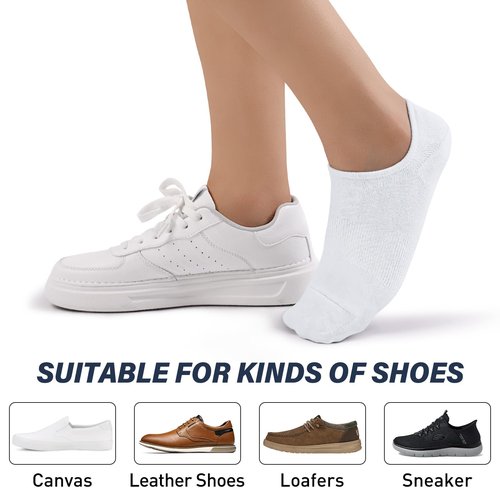 SIXDAYSOX White Mens Socks Size 10-13 Anti Slip Low Cut Ankle Socks Men Size 13-15